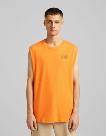 Bershka Koszulka bez rękawów o kroju w stylu worker oferta