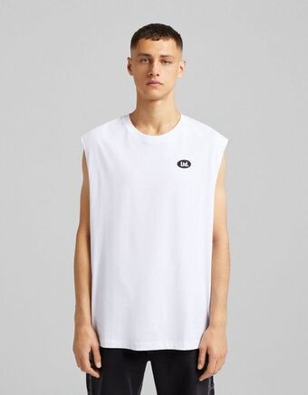 Bershka Koszulka bez rękawów o kroju w stylu worker oferta