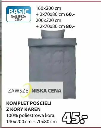 JYSK Komplet pościeli z kory karen oferta