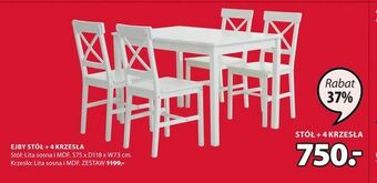 JYSK Ejby stół + 4 krzesła oferta