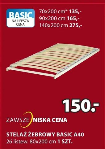 JYSK Stelaż żebrowy basic a40 oferta