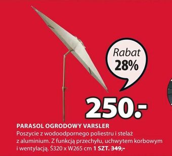 JYSK Parasol ogrodowy varsler oferta