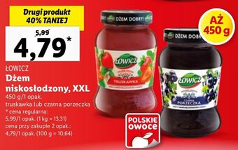 Lidl Dżem truskawkowy niskosłodzony łowicz oferta