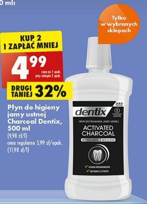 Biedronka Płyn do płukania ust activated charcoal dentix oferta
