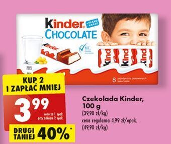 Biedronka Batoniki z mlecznej czekolady nadzieniem mlecznym kinder chocolate oferta