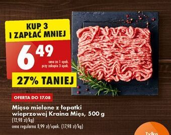 Biedronka Mięso mielone z łopatki wieprzowej kraina mięs oferta