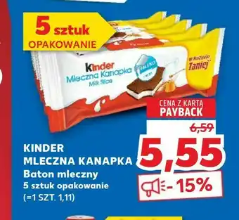 Kaufland KINDER MLECZNA KANAPKA Baton mleczny oferta