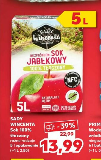 Kaufland SADY WINCENTA Sok 100% tłoczony oferta