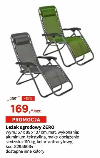 Leroy Merlin Leżak ogrodowy ZERO oferta