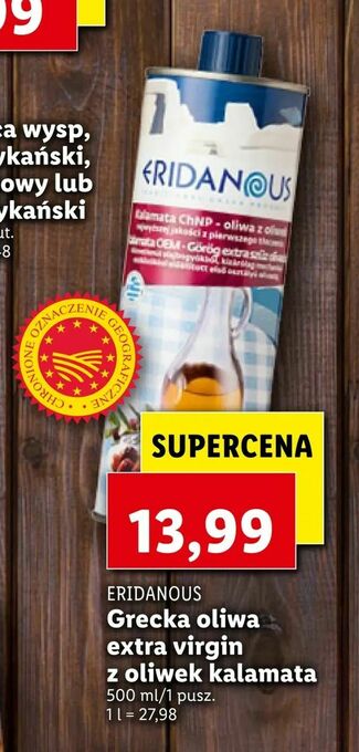Lidl Grecka oliwa extra virgin z oliwek kalamata oferta
