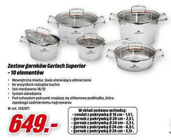 Media Markt Zestaw garnków Gerlach Superior - 10 elementów oferta