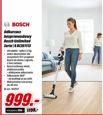 Odkurzacz bezprzewodowy Bosch Unlimited Serie | 6 BCS61113