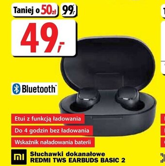 Media Expert Słuchawki dokanałowe REDMI TWS EARBUDS BASIC 2 oferta