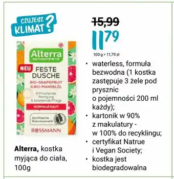 Rossmann Alterra, kostka myjąca do ciała oferta