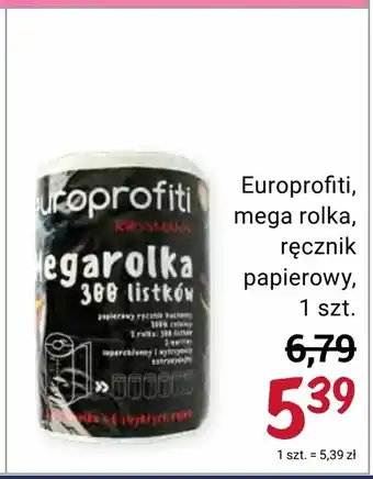 Rossmann Europrofiti, mega rolka, ręcznik papierowy oferta