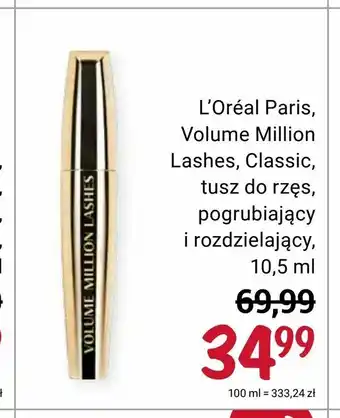 Rossmann L'Oréal Paris, Volume Million Lashes, Classic, tusz do rzęs, pogrubiający i rozdzielający oferta