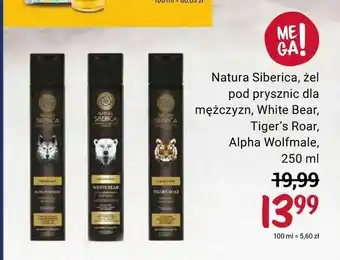 Rossmann Natura Siberica, żel pod prysznic dla mężczyzn, White Bear, Tiger's Roar, Alpha Wolfmale oferta