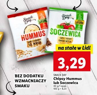 Lidl Chipsy z ciecierzycy o smaku hummusa snack day oferta
