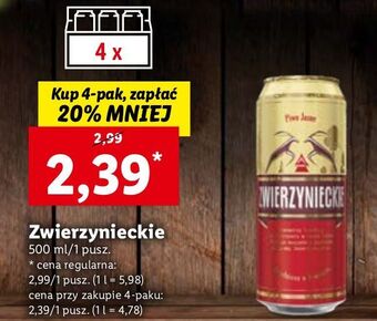 Lidl Piwo zwierzynieckie oferta