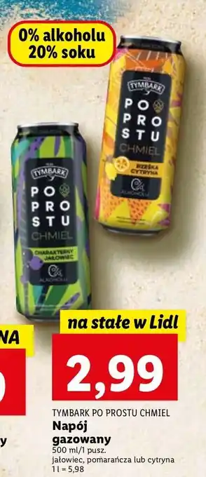 Lidl Napój charakterny jałowiec tymbark po prostu chmiel oferta