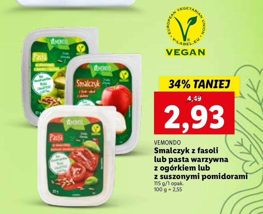 Promocja Pasta warzywna ze słonecznikiem, ogórkiem i koperkiem vemondo