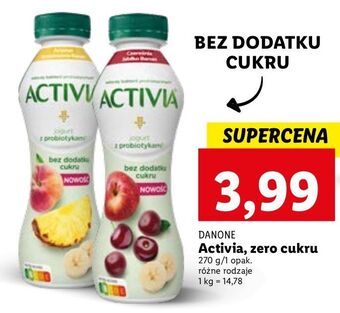 Lidl Jogurt bez cukru ananas-brzoskwinia-banan danone activia oferta