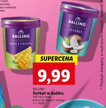 Lidl Sorbet kokos ballino oferta