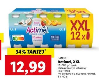 Lidl Jogurt kokos + jogurt wieloowococowy danone actimel oferta