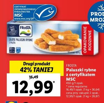Lidl Złote paluszki rybne frosta oferta
