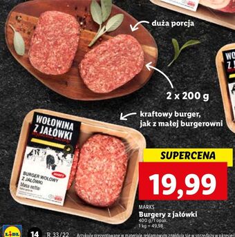 Lidl Burger wołowy z jałówki marks oferta