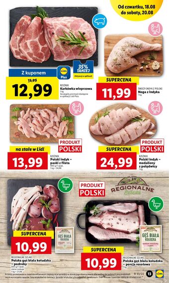 Lidl Karkówka wieprzowa bez kości rzeźnik codzienna dostawa oferta