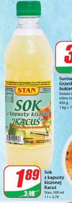 Dino Sok z kapusty kiszonej stan oferta