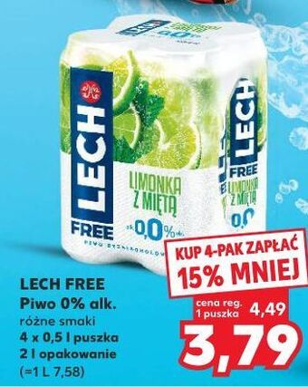 Kaufland Piwo lech free limonka z miętą oferta