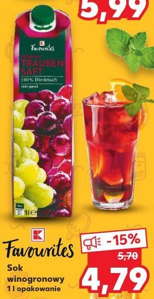 Kaufland Sok winogronowy k-classic favourites oferta