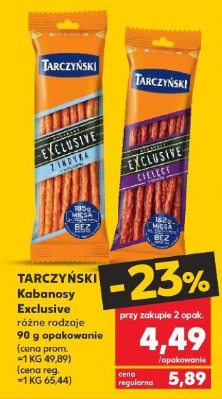 Kaufland Kabanosy z indyka tarczyński exclusive oferta