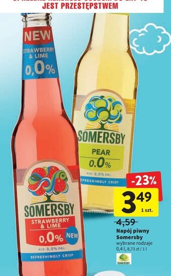 Intermarche Piwo somersby strawberry & lime oferta