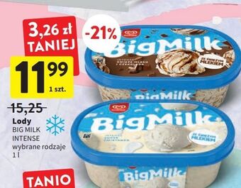 Intermarche Lody czekolada intense algida big milk oferta