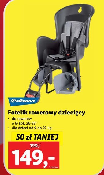 Lidl Fotelik rowerowy 9-22 kg polisport oferta