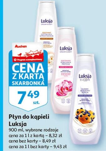 Auchan Płyn do kąpieli cotton milk & provitamin b5 luksja creamy soft oferta