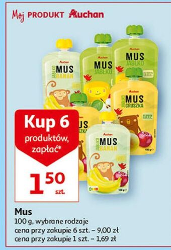 Auchan Mus jabłko-gruszka auchan oferta