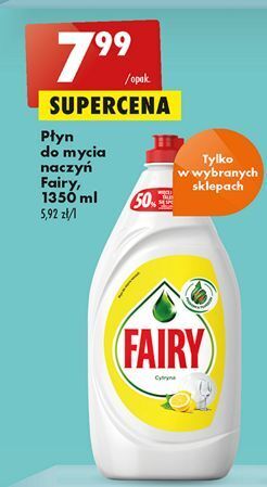 Biedronka Płyn do mycia naczyń lemon fairy oferta
