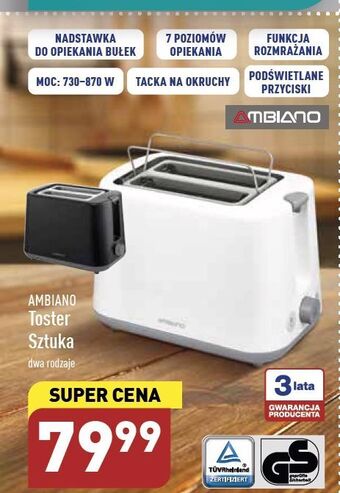 ALDI Toster 730-870 w ambiano oferta