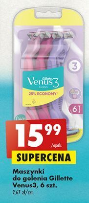 Biedronka Maszynki do golenia mix kolor gillette venus 3 oferta