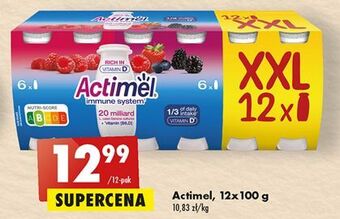 Biedronka Jogurt mleko fermentowane o smaku malinowym i owoce leśne-truskawka danone actimel oferta