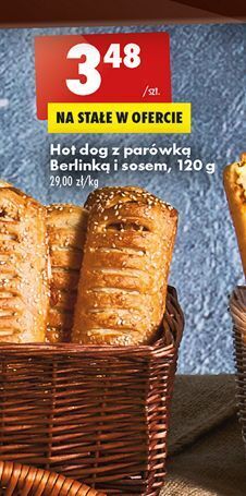 Biedronka Hot dog z parówką berlinką i sosem oferta