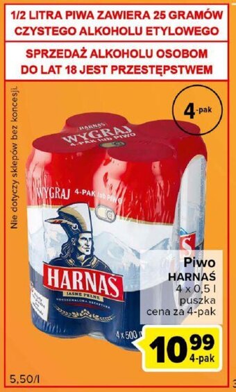 Carrefour Harnaś Piwo 4 x 0,5 l oferta