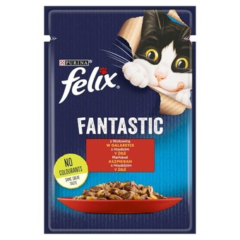 Żabka Felix fantastic karma dla kotów z wołowiną w galaretce 85 g oferta