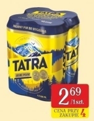 Społem Tatra piwo jasne pełne 4 x 500 ml oferta