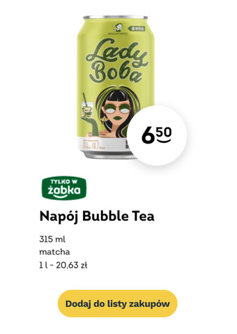 Żabka Napój bubble tea oferta
