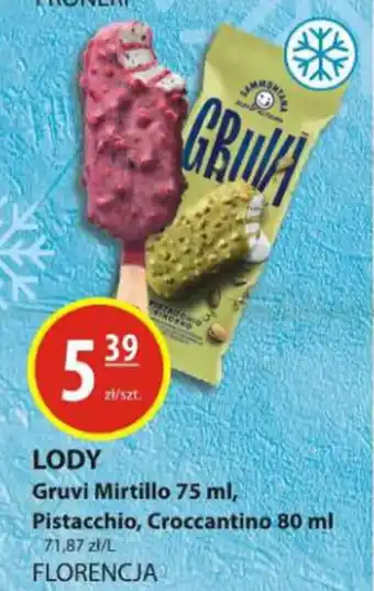 Zielony Koszyk Florencja Lody Gruvi Mirtillo, Pistacchio, Croccantino 75-80 ml oferta